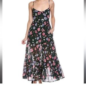 Kate Spade New York Tiered V-Neck Mesh Cover Up Dress - Spring Bouquet